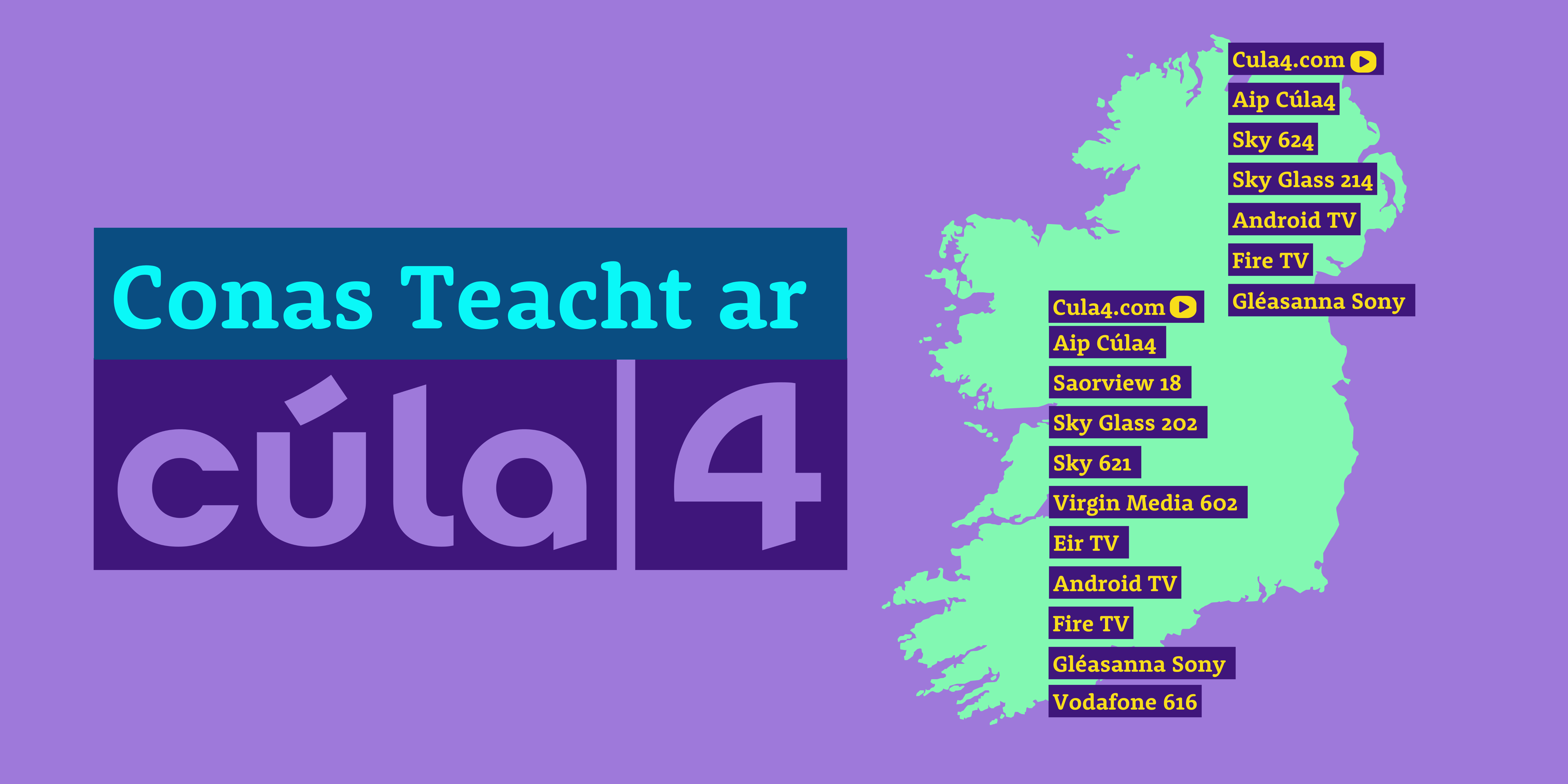 Cúla4 TV Channel Map